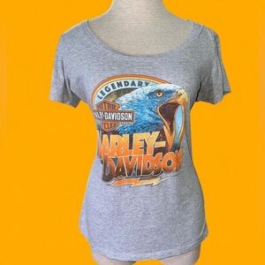 Harley-Davidson Gray and Orange Women's Tee